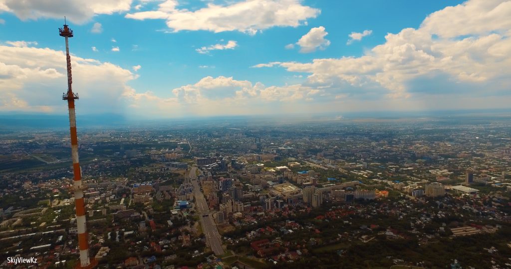Вид с Телебашни Коктобе на Алматы