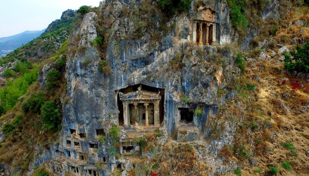 Fethiye . The Lycian rock tombs